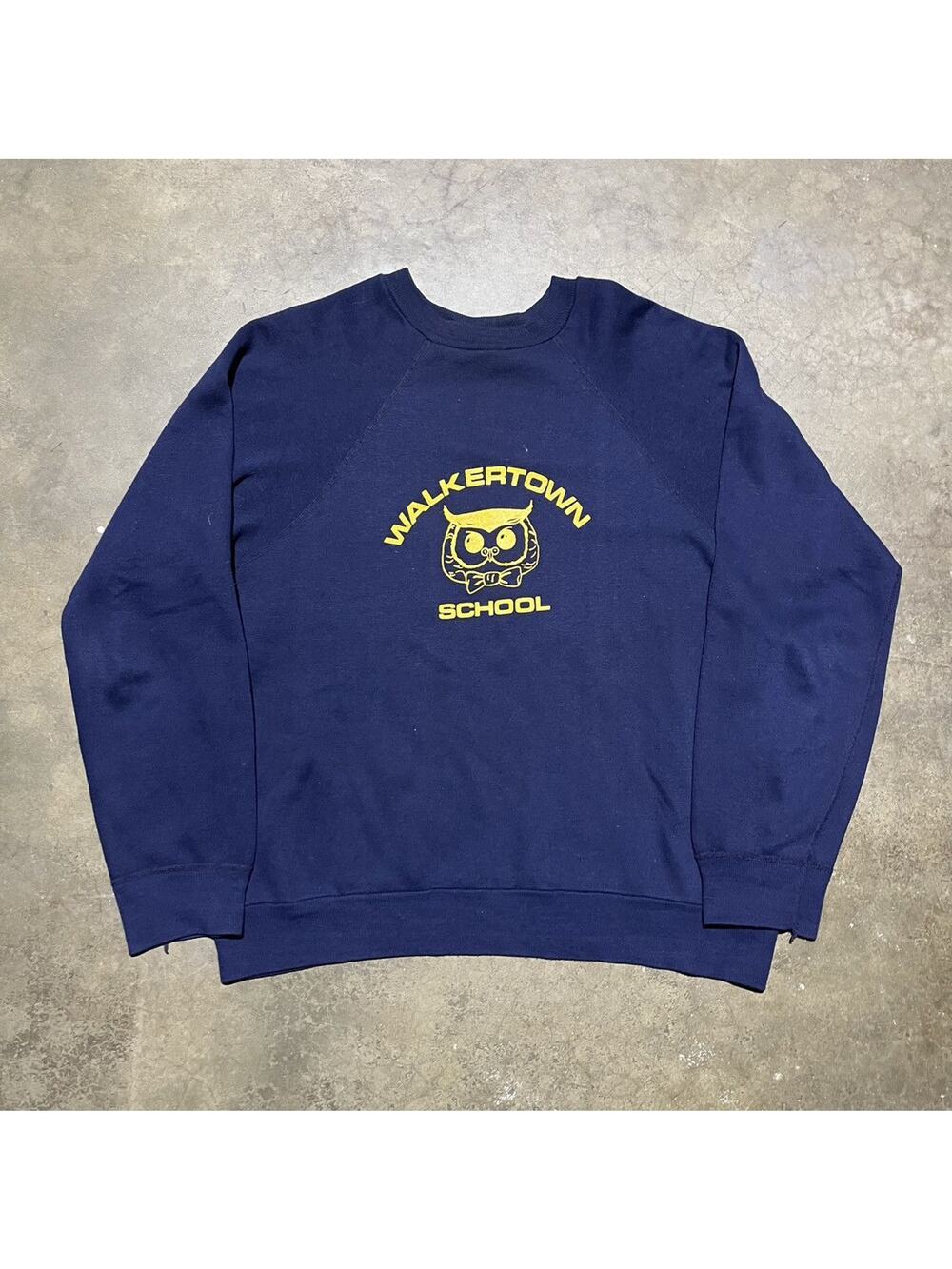 Vintage 70s Walkertown School Navy Owls Sweatshirt
